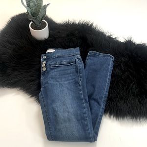 LOFT Modern Skinny Button Fly Ankle Cropped Jeans Size 0